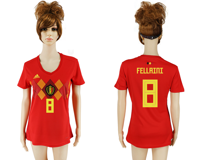 Maillot de femmes par cher Belgium #8 FELLAINI  2018 FIFA World